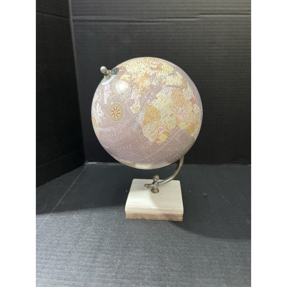 Vintage Style Desktop Globe with Marble Base
